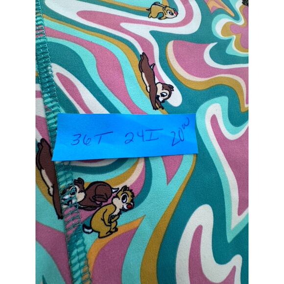 "DISNEY" Leggings Chip & Dale Swirl Multicolor SZ 1X Workout Gym Exercise Yoga - Picture 11 of 12